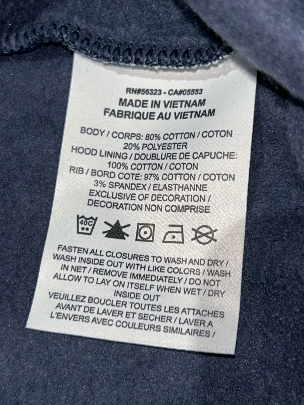 Oversized Nike Kids Navy Blue Full-Zip Hoodie